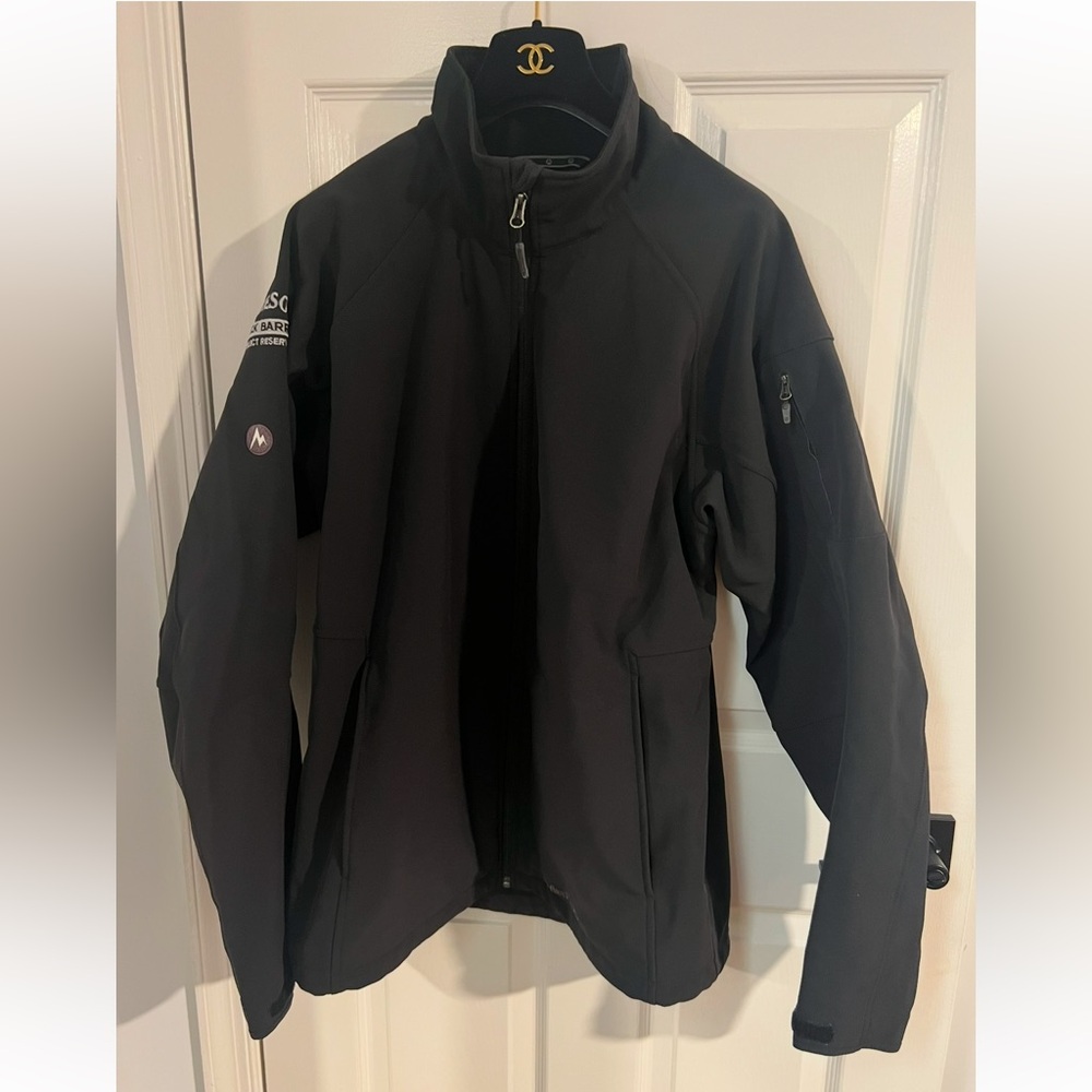 Marmot softshell jacket with Jameson Black Barrel branding on sleeve Black  XXL